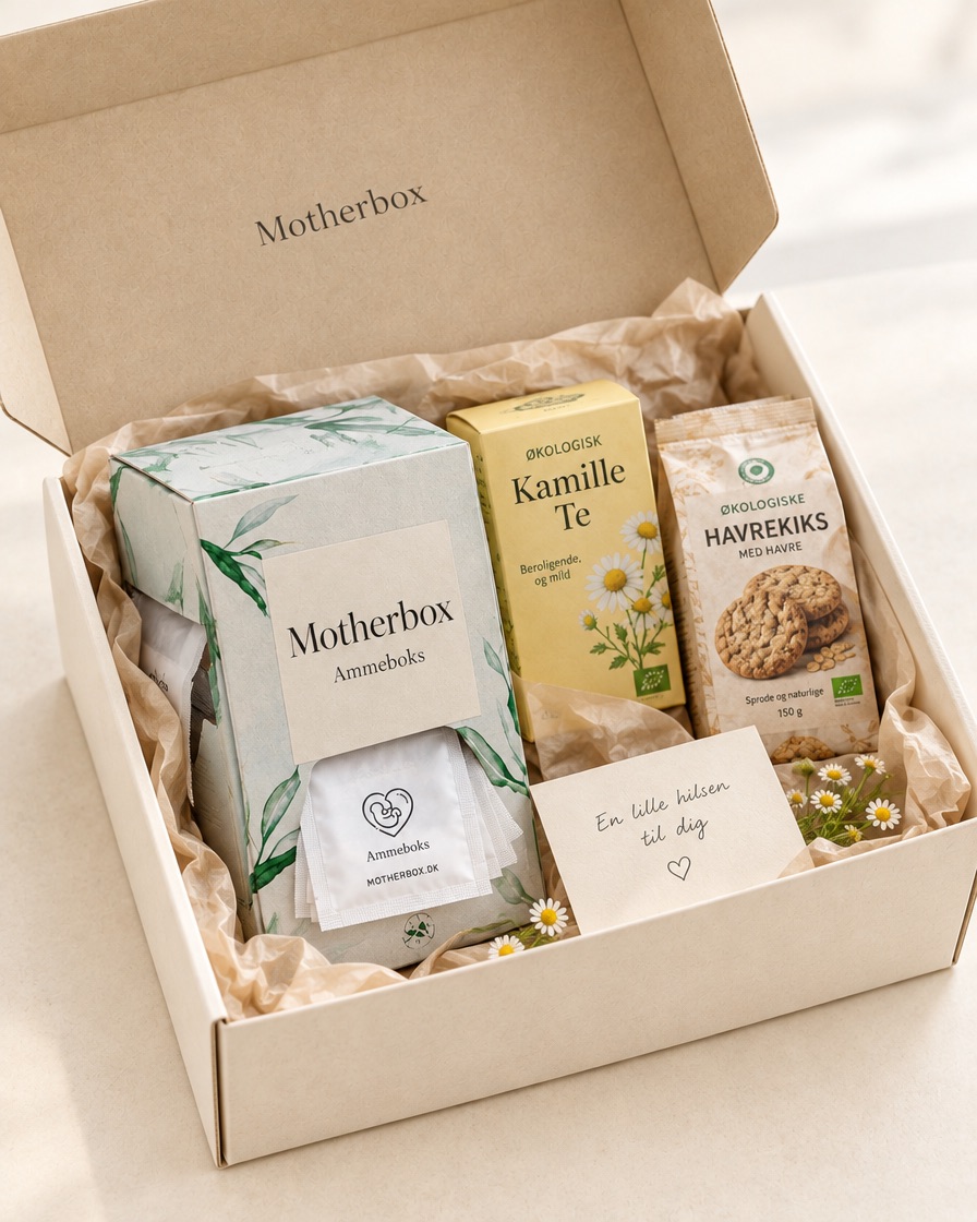 Motherbox Ammeboks – gaveæsken med dagsposer og goodies